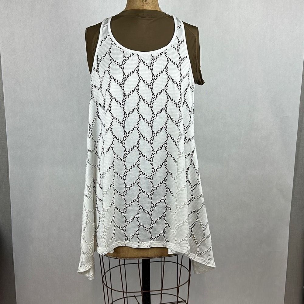 Coast to Coast Swim Cover Size 1XL White Racerback Cut Out
